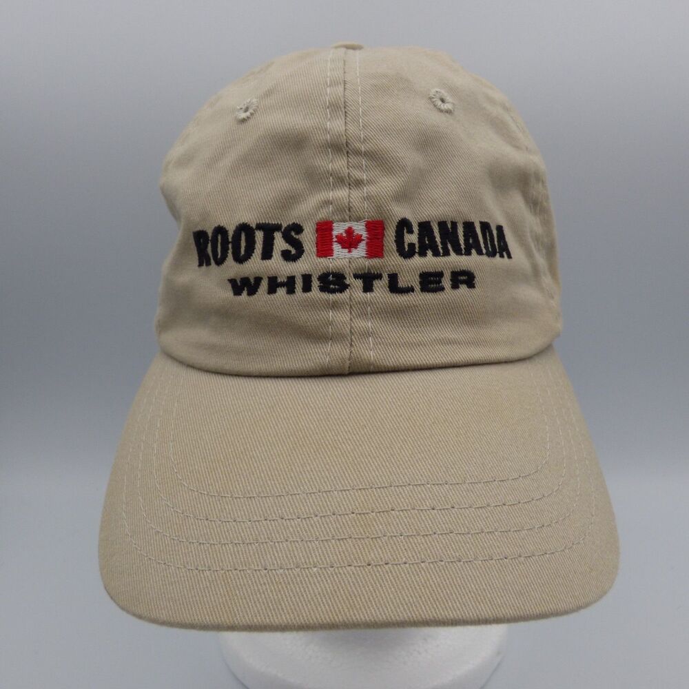 Roots Canada Whistler Flag Adjustable Cap Hat Tan New Cotton Roots Athletic